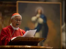 O prefeito do Dicastério para o Clero da Santa Sé, dom Lazarus cardeal You Heung-sik, celebrou a missa na basílica de São Pedro, Vaticano, para católicos coreanos antes que a estátua de santo André Kim Tae-gŏn fosse abençoada pelo arcipreste da Basílica de São Pedro, cardeal Mauro Gambetti, em 16 de setembro de 2023.