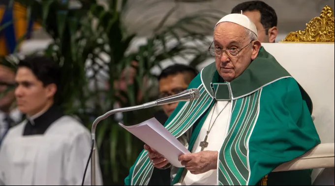 Papa Francisco na missa de encerramento da primeira sessão do Sínodo da Sinodalidade