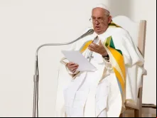 Papa Francisco hoje (29), na missa de encerramento da sua viagem a Bélgica, no estádio rei Balduíno