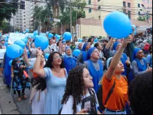Marcha pela vida em São Paulo, em outubro de 2023