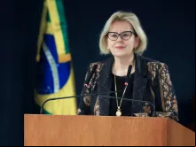 Rosa Weber no seminário “Combate à Desinformação e Defesa da Democracia" no dia 14 de setembro.