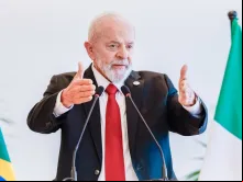 Lula em coletiva de encerramento da Cúpula do G7,no dia 15 de junho