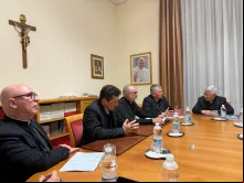 Presidência da CNBB em reunião com o Dicastério para o Clero no dia 4 de fevereiro de 2025.