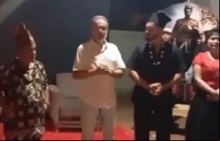 O juiz Leador Machado na inauguração do centro quimbanda em Araguaína (TO)