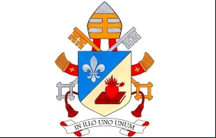 Leão XIV optou por manter tanto o seu brasão episcopal como o seu lema “In Illo uno unum” ( Nele que é um, somos um)