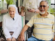 Irmã Inah Canabarro e seu sobrinho Kléber Canabarro.