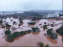 Imagem do município de Lajeado (RS), ontem (13)