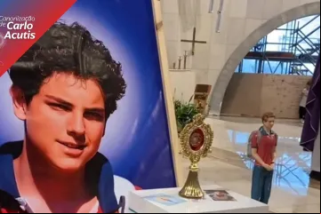 Relíquia de primeiro grau de Carlo Acutis, futuro santo millennial que será canonizado dia 27 de abril, em Roma durante o Jubileu dos Adolescentes.