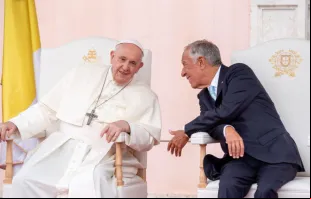 Papa Francisco com o presidente de Portugal, Marcelo Rebelo de Sousa