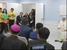 Papa Francisco hoje (4) na inauguração da Casa da Misericódia em Ulaanbaatar, na Mongólia.