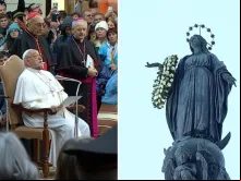 Papa Francisco reza a Imaculada Conceição na Praça de Espanha, em Roma