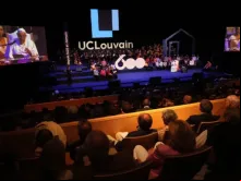 Papa Francisco encontrou-se com estudantes da Universidade Católica de Lovaina ontem (28), no terceiro dia da sua visita apostólica a Bélgica
