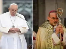 Papa Francisco e o cardeal Pierbattista Pizzaballa, patriarca latino de Jerusalém.