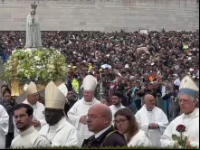 Celebrações no Santuário de Fátima em 13 de maio de 2025.