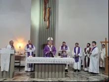Dom Leomar Brustolin na missa de apresentação apresentação canônica da reitoria