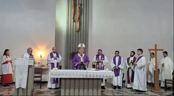 Dom Leomar Brustolin na missa de apresentação apresentação canônica da reitoria