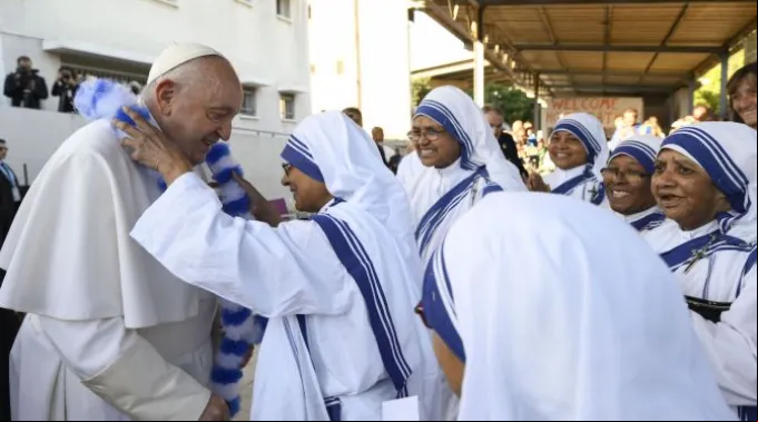 Papa Francisco na Casa das Missionárias da Caridade. ?? 