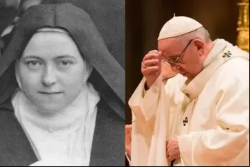 Santa Teresinha e o papa Francisco.