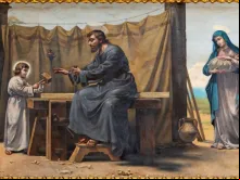 São José Operário, o Menino Jesus e a Virgem Maria