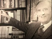 Foto de Tolkien na exposição em Roma