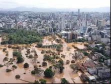 Enchente provocada por ciclone extratropical em Lajeado (RS).