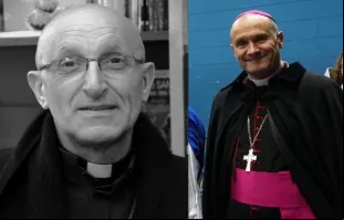 O bispo de Fréjus-Toulon, na França, Dominique Rey e o bispo coadjutor de Fréjus-Toulon,  François Touvet.