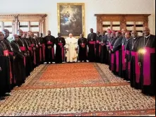 Membros da Conferência Episcopal Nacional de Camarões com o papa Francisco no Vaticano.