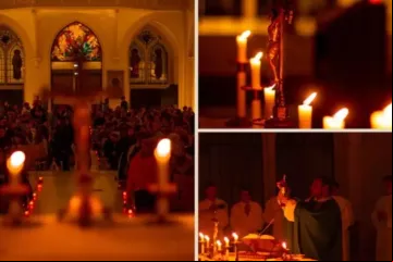 Missa à luz de velas na histórica capela de São José