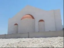 Obras na Igreja Maronita de São Charbel, em Doha, no Qatar, em abril de 2024.