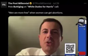 Pete Buttigieg fala durante evento de arrecadação de fundos online na segunda-feira (29) organizado pelo grupo chamado White Dudes for Harris (Caras Brancos a Favor de Harris, em tradução livre).