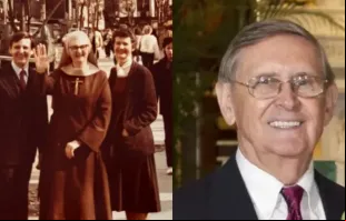 Richard DeGraff (próximo à madre Angélica em 1981 na foto à esquerda) foi fundamental na criação da EWTN.