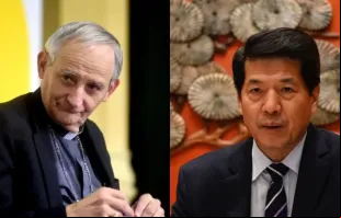 O enviado de paz da Santa Sé, cardeal Matteo Zuppi e Li Hui, representante especial da China para assuntos da Eurásia.