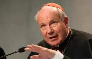 O arcebispo de Viena, Áustria, cardeal Christoph Schönborn, discursa no lançamento da exortação apostólica pós-sinodal Amoris Laetitia em 2016.
