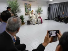 Encontro privado do papa com jesuítas ontem (11) em Singapura.