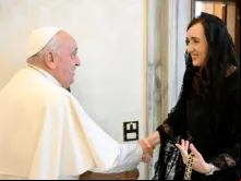 Papa Francisco recebe a vice-presidente da Argentina, Victoria Villaruel, hoje (14) no Vaticano.