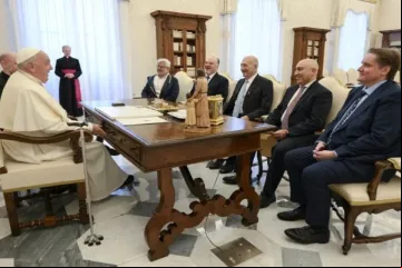Papa Francisco com representantes de Israel e da Palestina no Vaticano