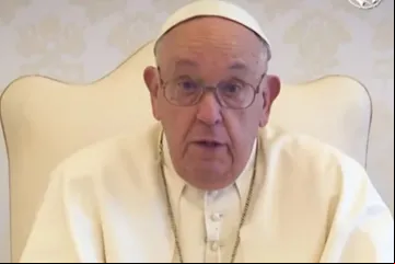 Papa Francisco no vídeo de intenções de oração de outubro de 2024