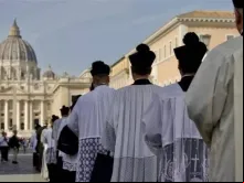 Participantes da 13ª peregrinação Summorum Pontificum, no Vaticano, em 26 de outubro de 2024.