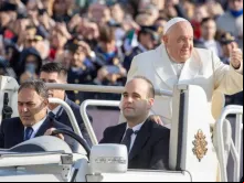 Papa Francisco na audiência geral de hoje (13) no Vaticano.