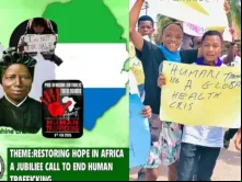 Cartaz anuncia campanha organizada pela Rede Teológica e Pastoral Católica Pan-Africana (PACTPAN, na sigla em inglês) para acabar com o tráfico de pessoas.
