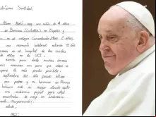 Carta enviada por María, menina espanhola de nove anos, ao papa Francisco.