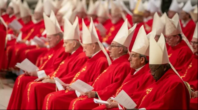 Cardeais participam da sexta missa de Novendiales pela alma do papa Francisco na Basílica de São Pedro ?? 