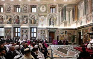 Papa Leão XIV em audiência hoje (19) no Vaticano.