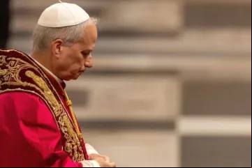 Papa Leão XIV na basílica de São Paulo Fora dos Muros em 20 de maio de 2025