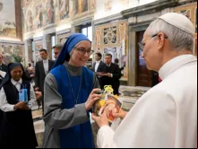 Papa Leão XIV recebeu membros das POM em audiência hoje (22) no Vaticano.