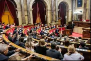 Votação no Parlamento da Catalunha, Espanha.