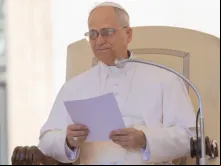 Leão XIV hoje (28), no Vaticano, em sua segunda audiência-geral.