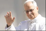 Leão XIV em audiência-geral hoje (28) no Vaticano.