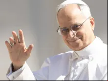 Leão XIV em audiência-geral hoje (28) no Vaticano.