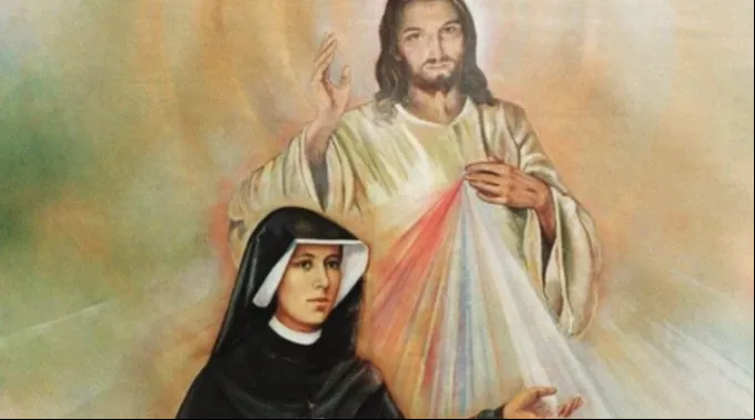 Santa Faustina Kowalska junto ao Senhor da Divina Misericórdia ?? 